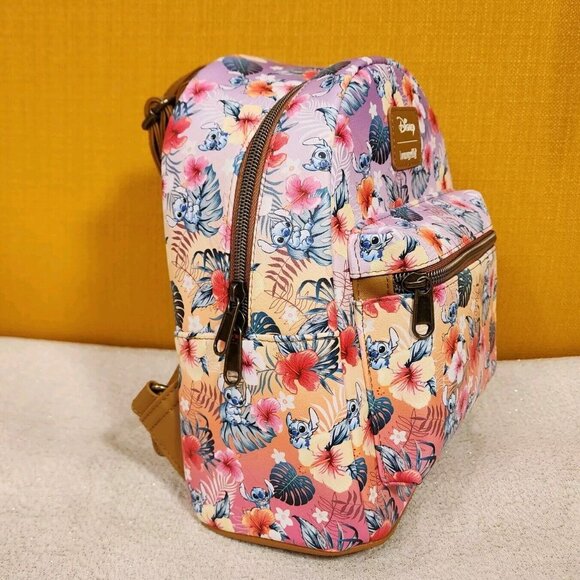 Loungefly Disney Lilo and Stitch Tropical Floral Ombre AOP Mini Backpack NEW main image 4